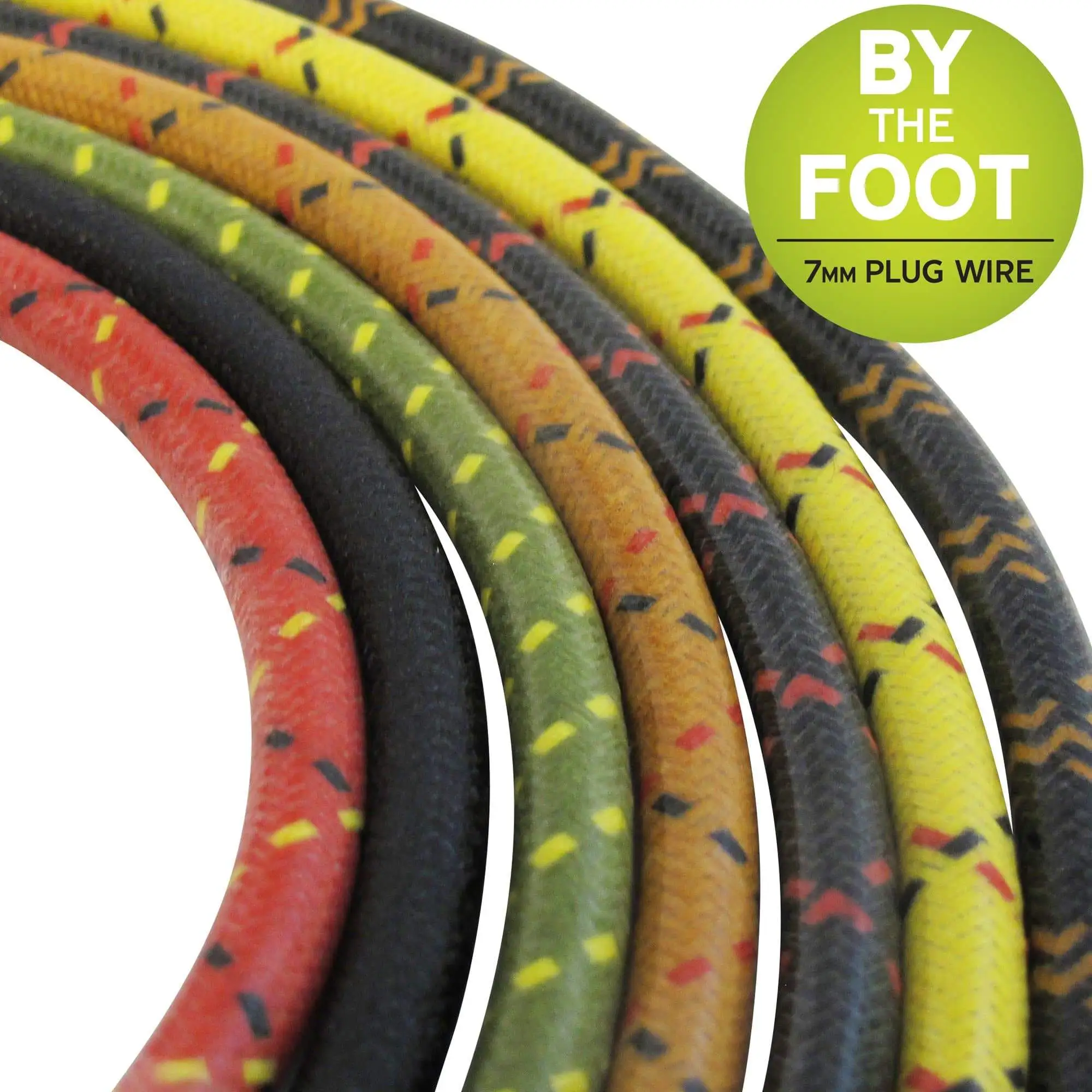 Lowbrow Customs Cloth Spark Plug Wire - 7mm - Sold By The Foot - Assorted Colors Available