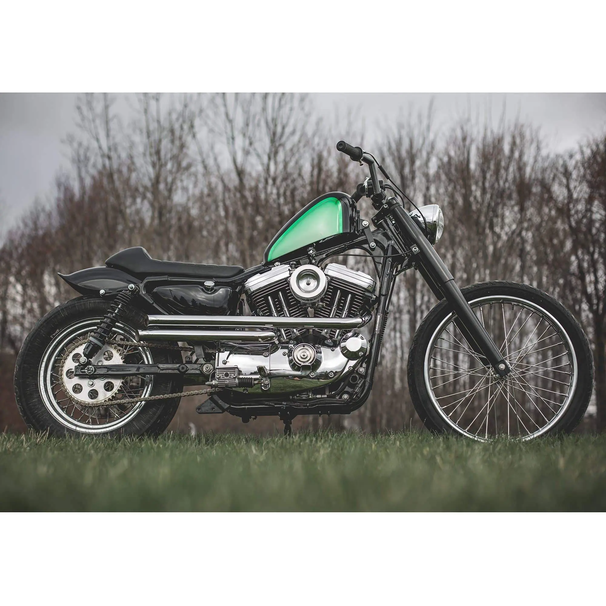 Lowbrow Customs Shotgun Exhaust Pipes 2004-21 Harley-Davidson Sportster XL Chrome - Image 13