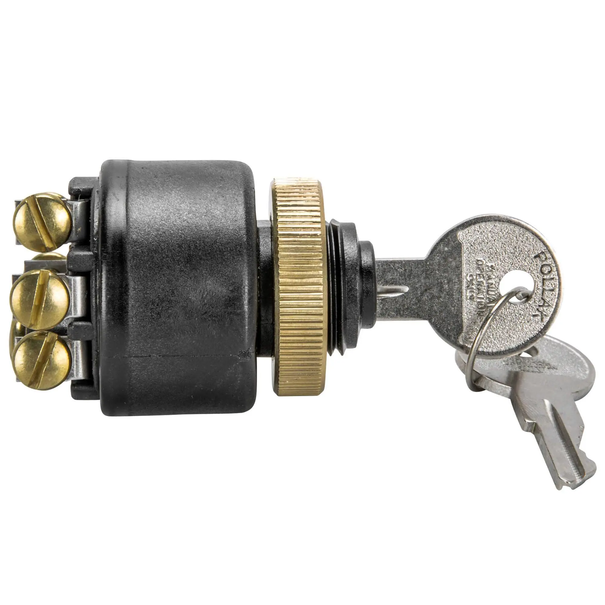 Lowbrow Customs Weatherproof Starter Ignition Switch - Brass Bezel - Image 3
