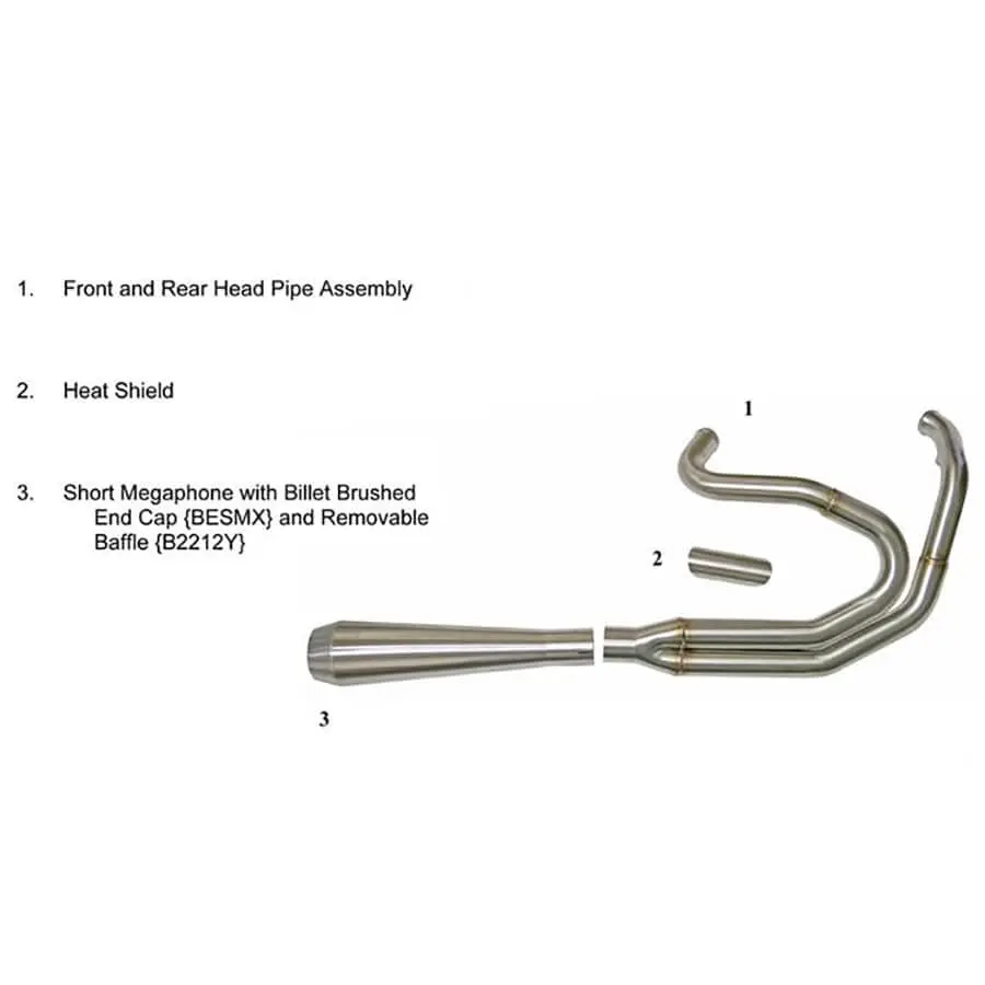 Bassani Xhaust Road Rage 3 2 Into 1 Exhaust System - Stainless - 1991 - 2017 Harley-Davidson Dynas - Image 2