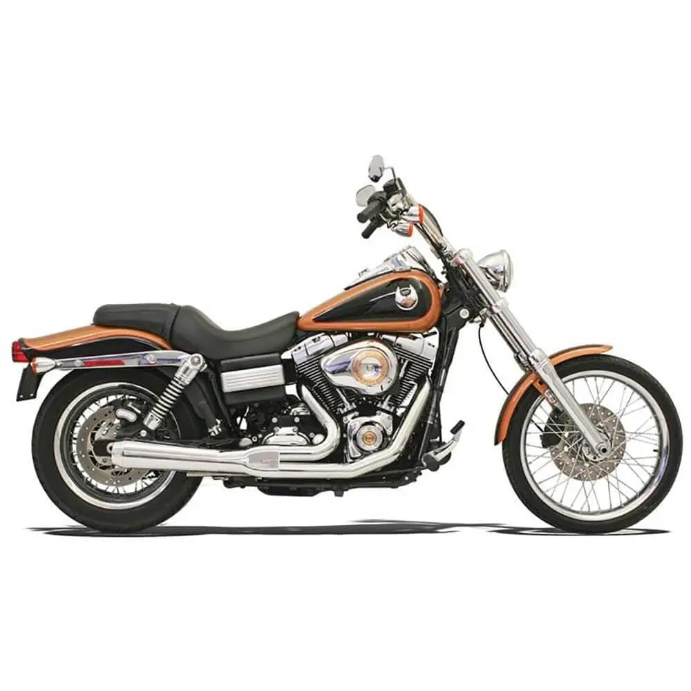 Bassani Xhaust Road Rage Short 2 Into 1 Exhaust System - Chrome - 2006-2017 Harley-Davidson Dynas - Image 5