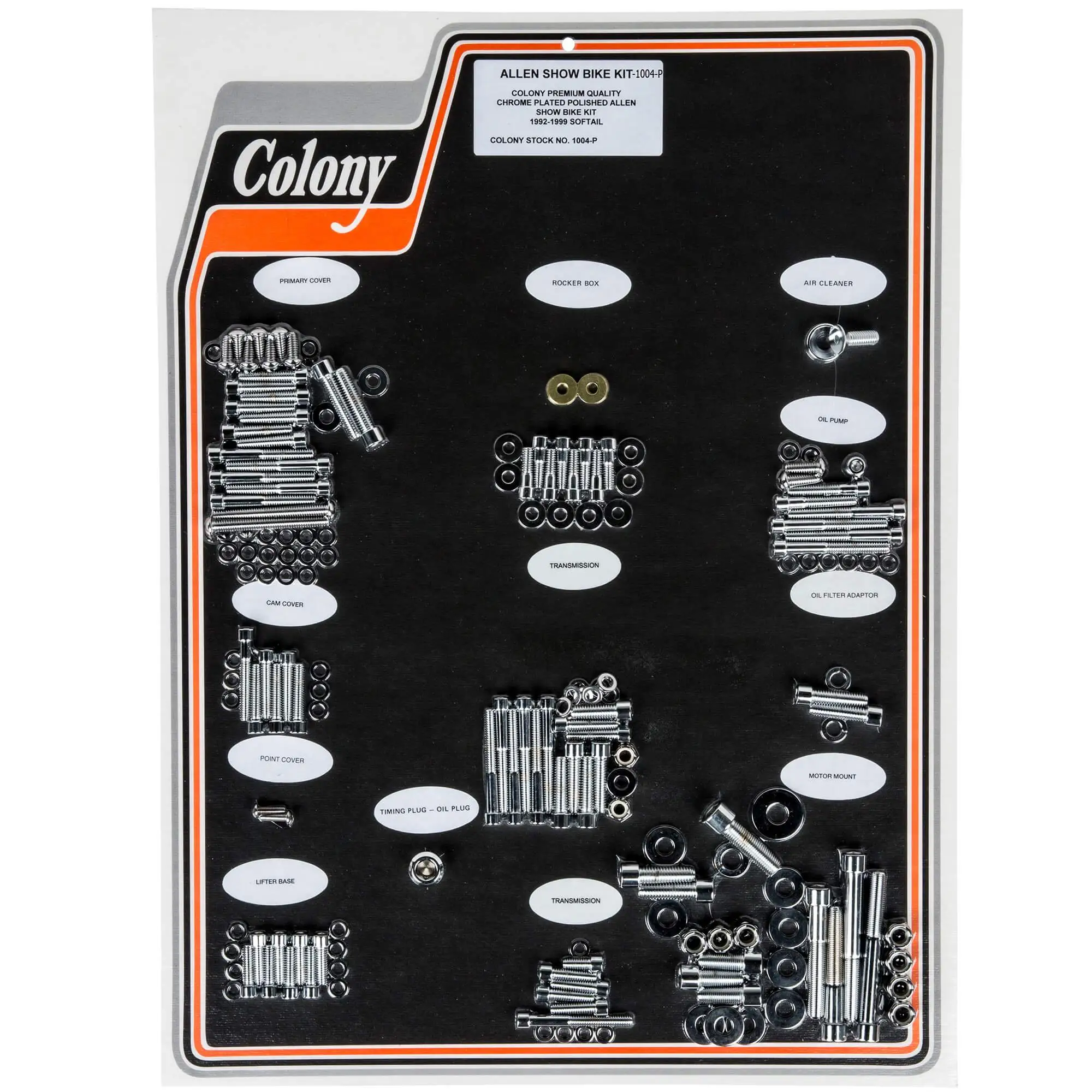 Colony #1004-P Complete Show Bike Kit Chrome Smooth Allen Hardware Harley 1992-99 Softail