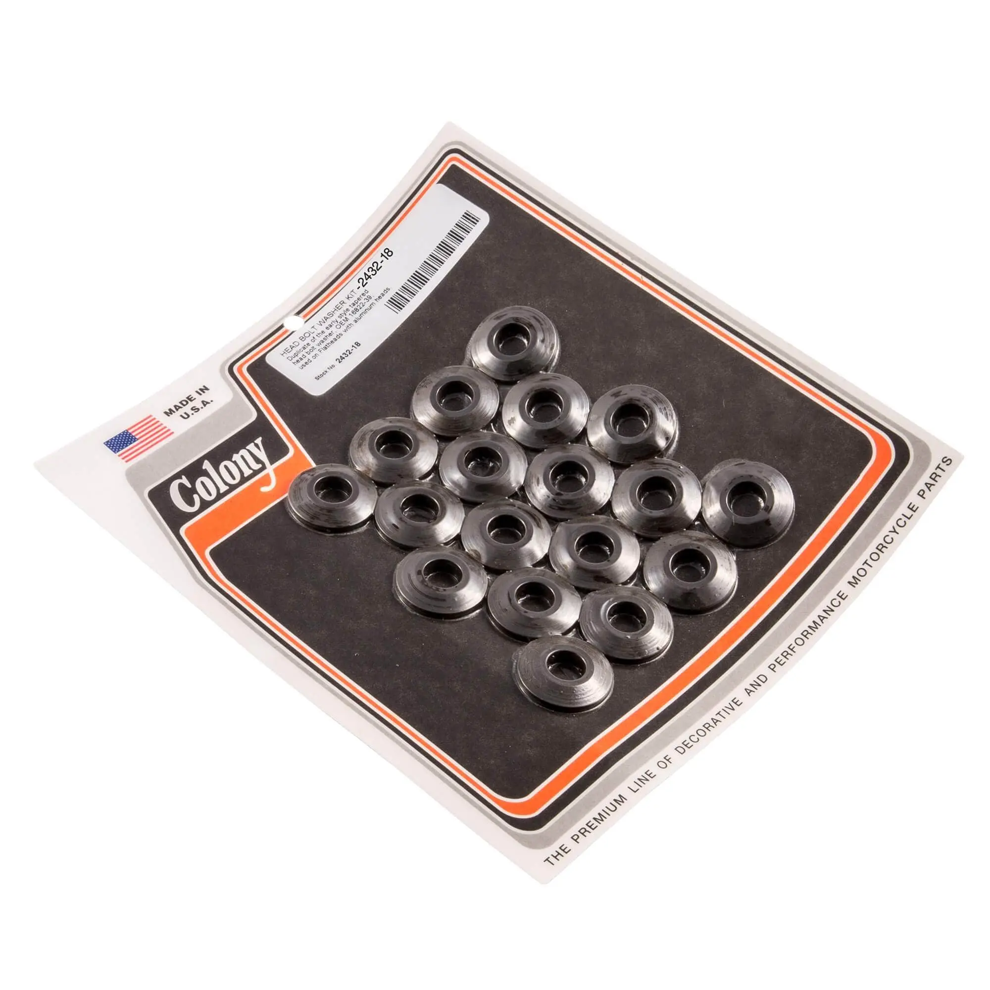 Colony #2432-18 Head Bolt Tapered Washer Kit Harley Flathead OEM 16822-39