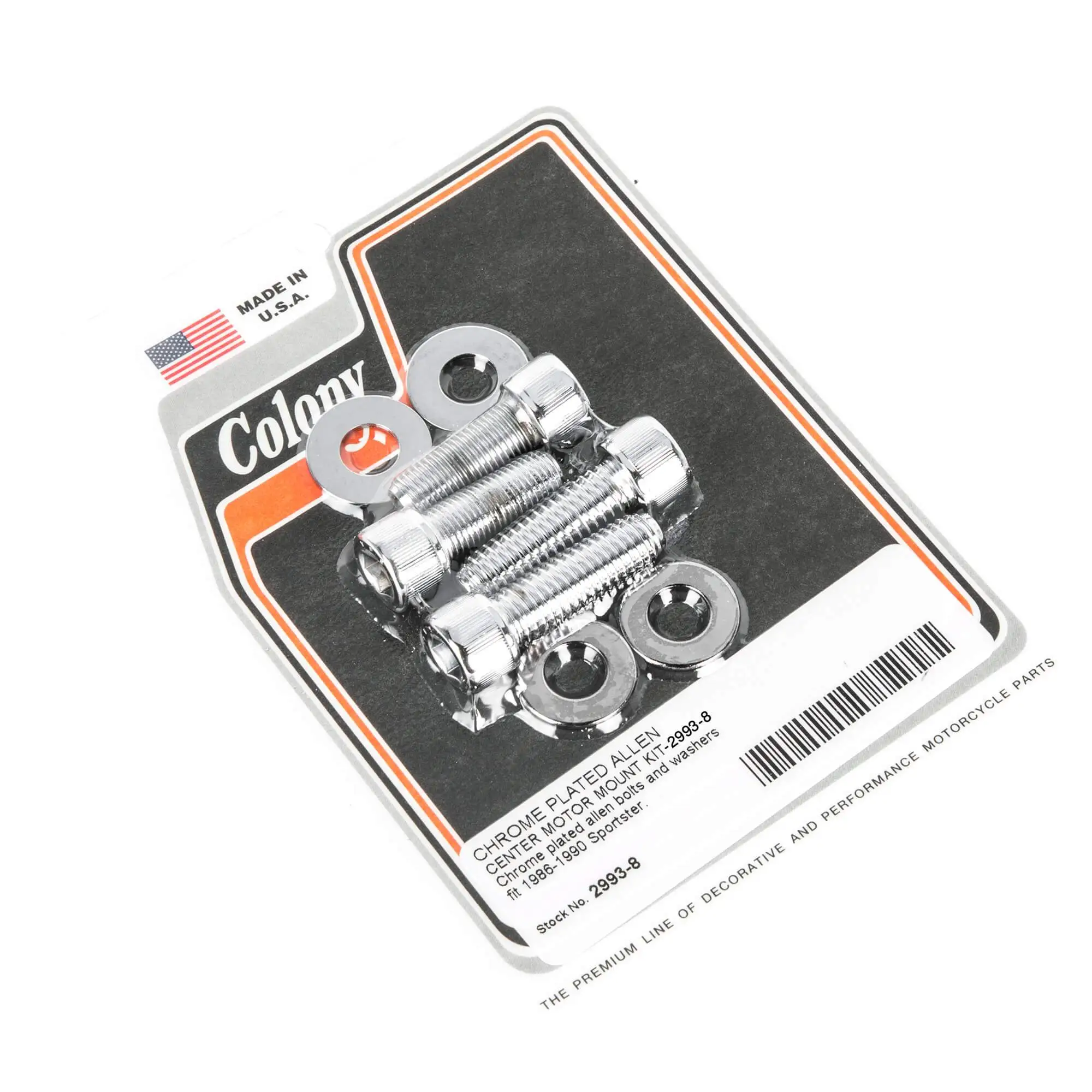 Colony #2993-8 Center Motor Mount Kit Chrome Allen Harley Sportster 86-90