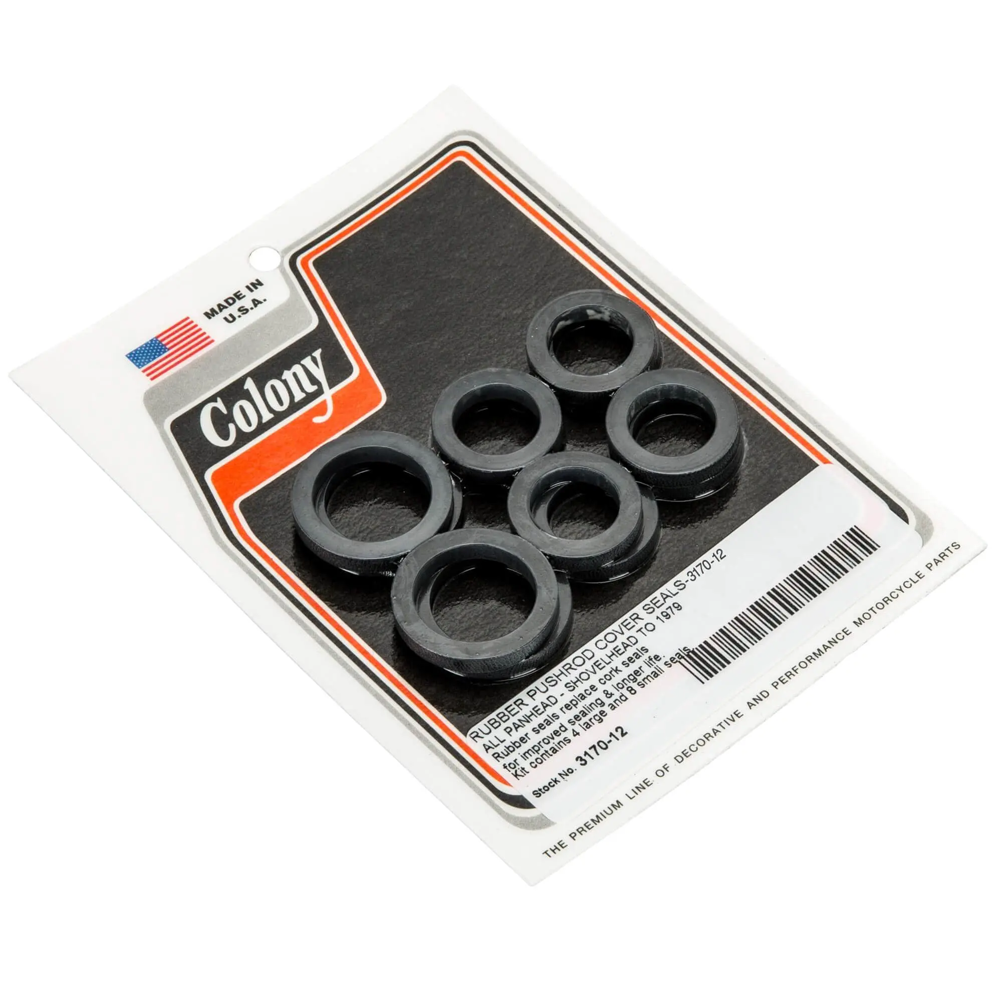 Colony #3170-12 Rubber Pushrod Cover Seals 1936-79 Harley Davidson Panhead Shovelhead