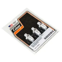 Colony #7612-3 Oil Line / Vent Line Fittings CAD Plated Fits Pre-1965 Harley Davidson Big Twins