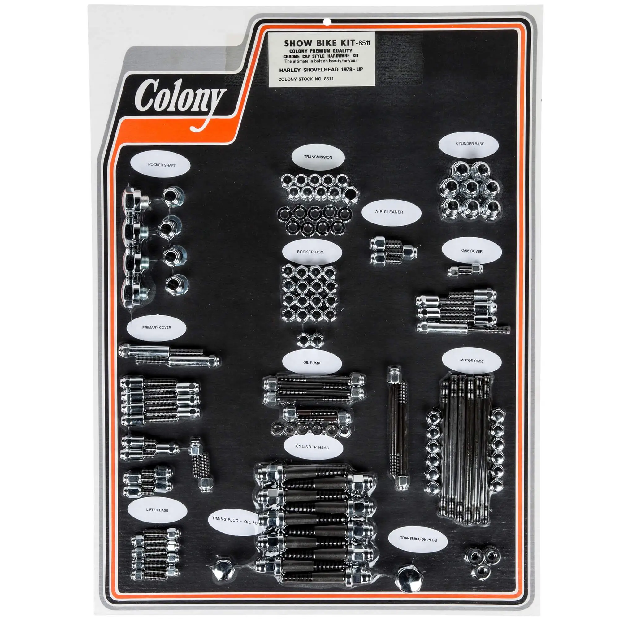 Colony #8511 Complete Show Bike Kit Chrome Cap Style Hardware Harley 78-84 Shovelhead