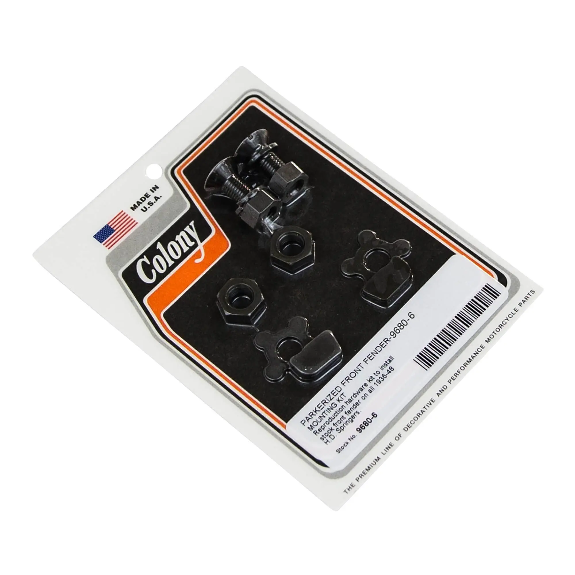 Colony #9680-6 Front Fender Mounting Kit Parkerized Harley Springers 36-48