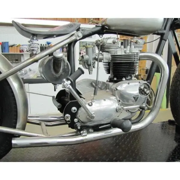 British Standard Triumph Upswept Drag Exhaust Pipes - Bare Steel