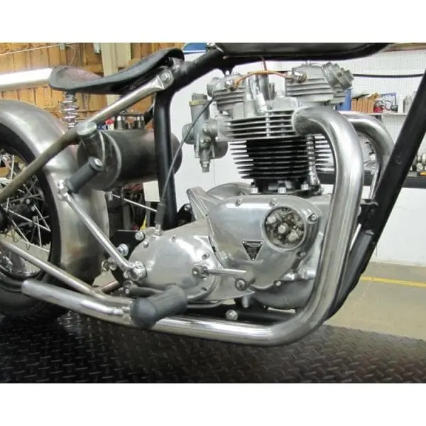 British Standard Triumph Upswept Drag Exhaust Pipes - Bare Steel - Image 2
