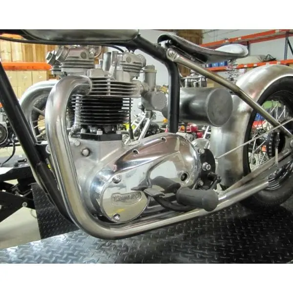 British Standard Triumph Upswept Drag Exhaust Pipes - Bare Steel - Image 3