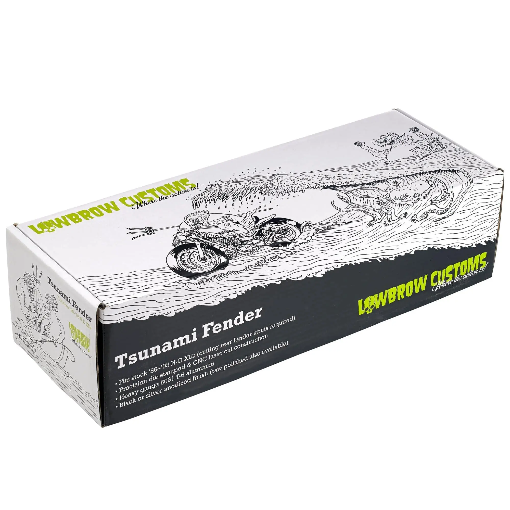 Lowbrow Customs Tsunami Fender - Raw Aluminum - 1994 - 2003 Sportsters - Image 8