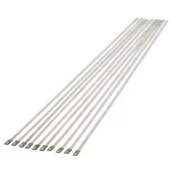 Cycle Standard 14 Inch Stainless Steel Exhaust Zip Ties - 10 Pack - For Exhaust Header Wrap