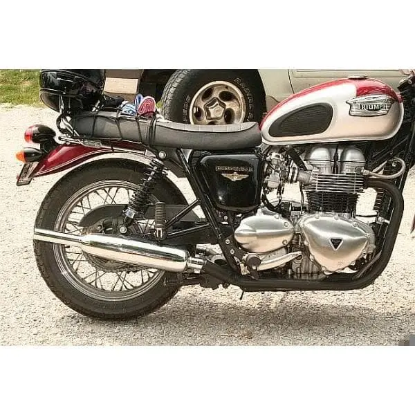 EMGO Modern Triumph T100 T120 Bonneville Exhaust Muffler Adapters - Upswept - Image 4