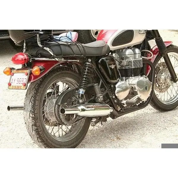 EMGO Modern Triumph T100 T120 Bonneville Exhaust Muffler Adapters - Upswept - Image 5